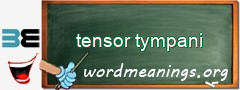 WordMeaning blackboard for tensor tympani